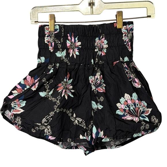 Free People The Way Home Shorts Floral Combo Size S Black Multi Athleisure - Picture 3 of 11